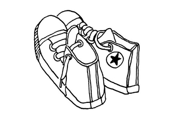 Simple line drawing of shoes