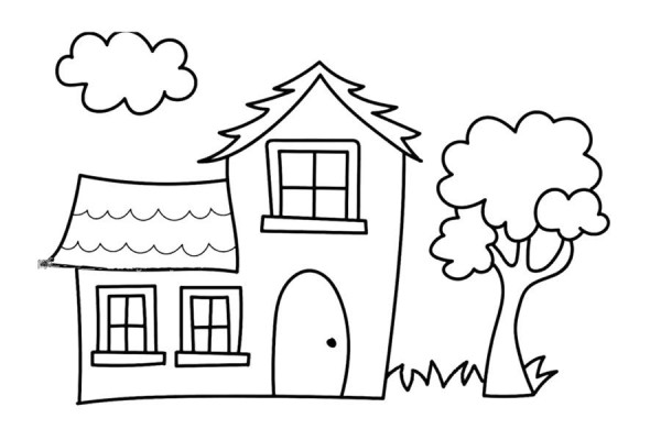 Simple drawing of beautiful house