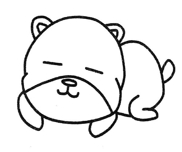 A set of cute bear simple drawing pictures