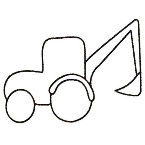 Complete collection of excavator simple strokes and drawing steps