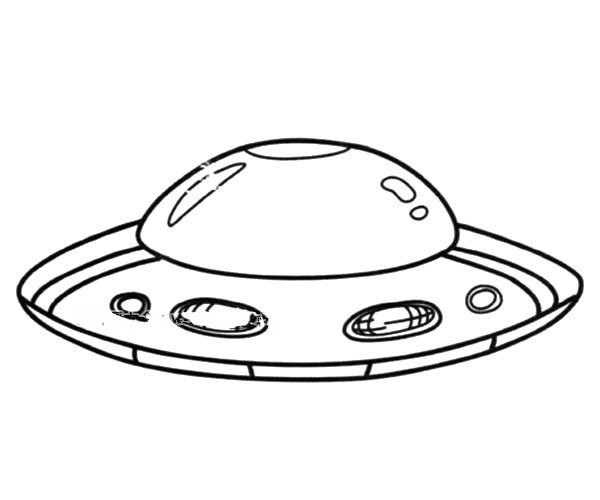 Beautiful simple drawing picture of flying saucer