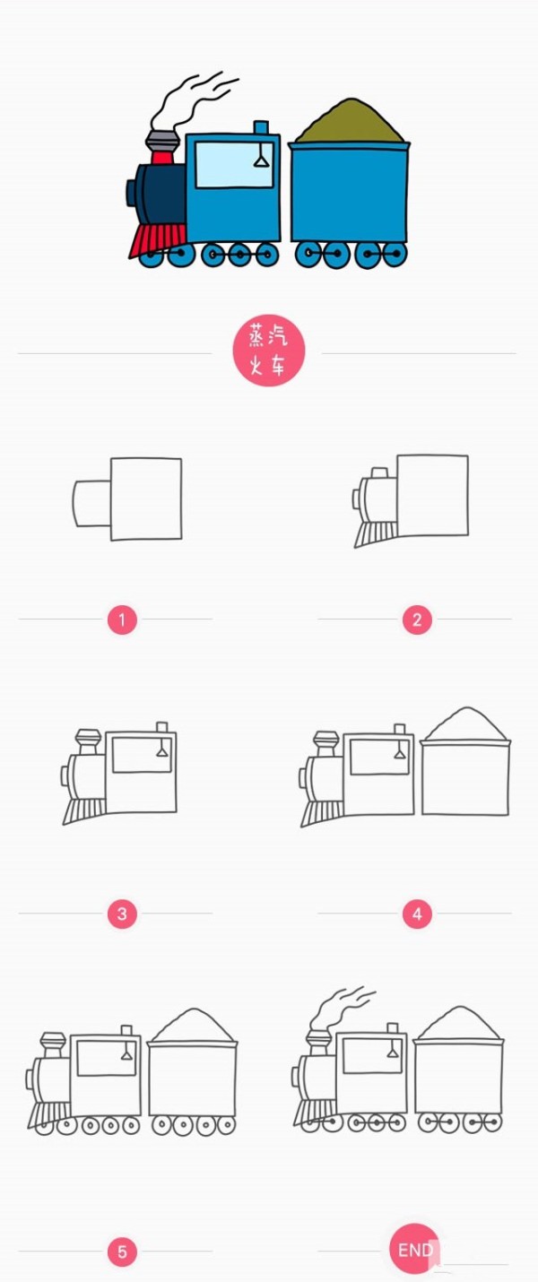 How to draw a simple steam train