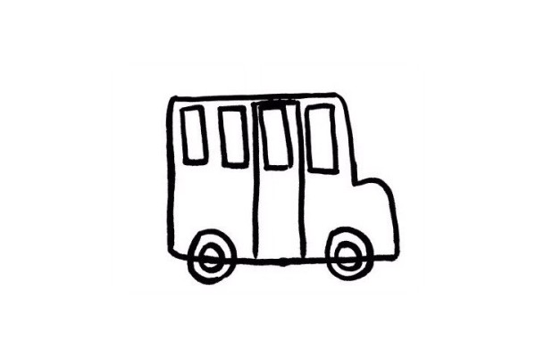 How to draw a school bus in simple strokes