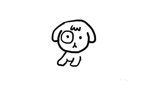 Childrens simple drawing puppy