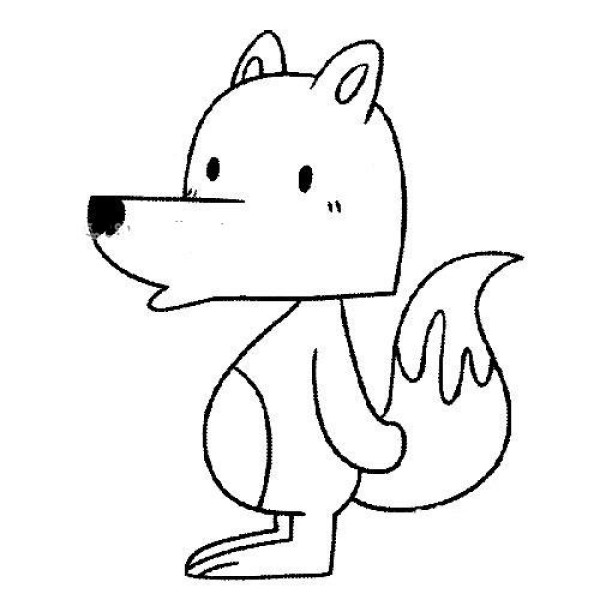 Cartoon little wolf simple drawing picture