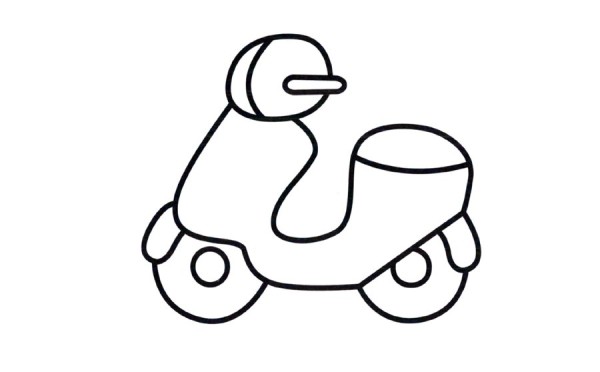 Two simple drawing pictures of electric motorcycles