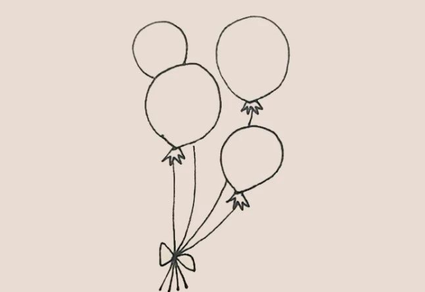 Simple drawing of colorful balloons