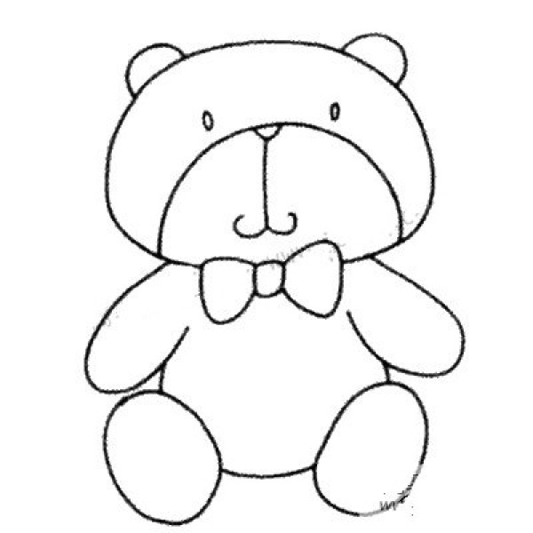 How to draw Q version of Little Bear with simple strokes