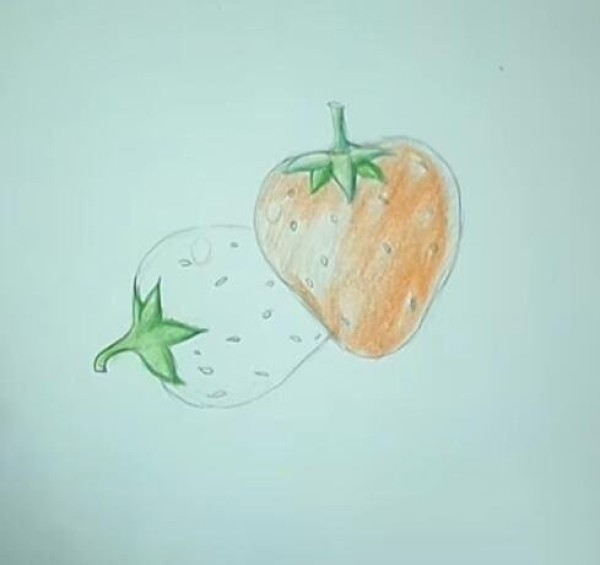 Step by step drawing of strawberry