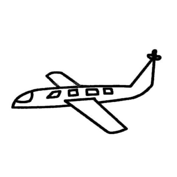 Childrens simple drawing of airplane