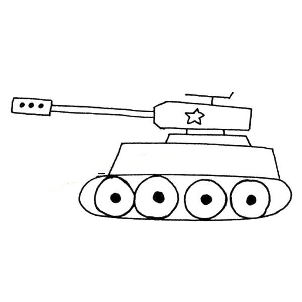 A set of beautiful tank sketch pictures