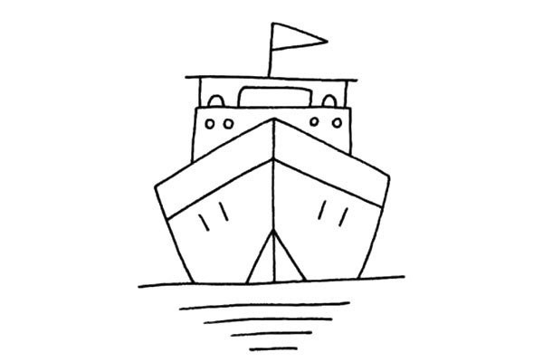 Simple strokes of cruise ship