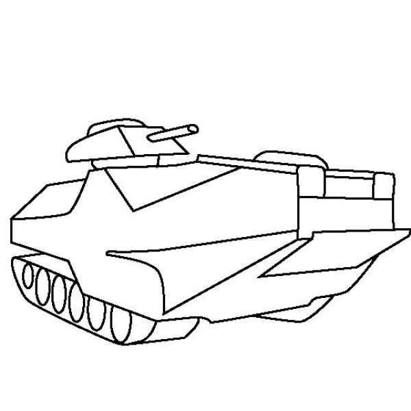 Amphibious assault vehicle simple drawing picture