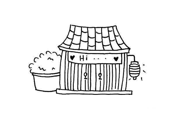 Cute simple drawing of small house