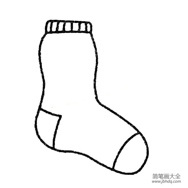 Complete collection of simple drawings of socks and drawing steps