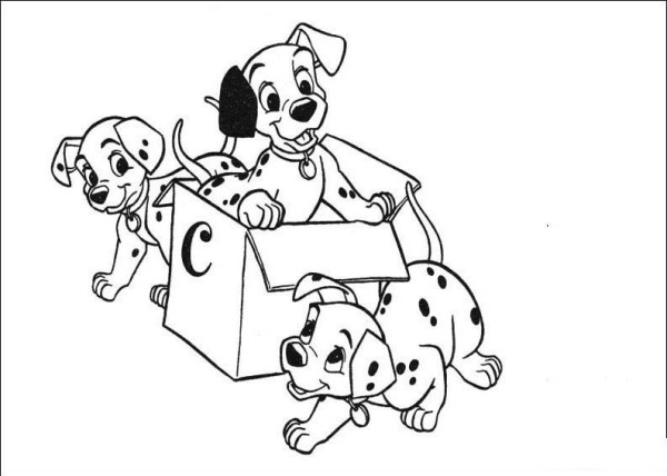 Naughty little Dalmatian simple drawing picture