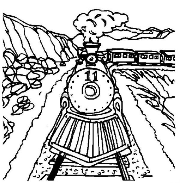 Simple drawing picture of a moving train