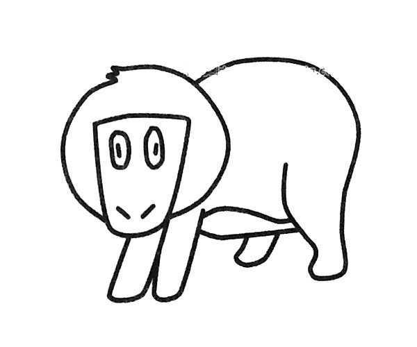 A complete collection of simple drawing pictures of baboon