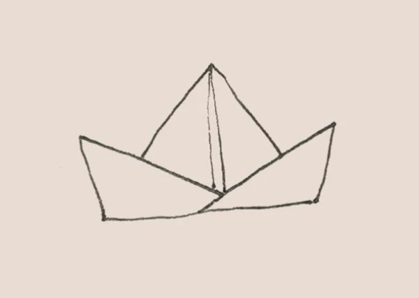 Simple drawing of origami boat