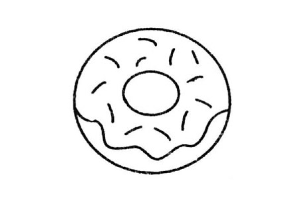 Complete collection of donut simple strokes and drawing steps