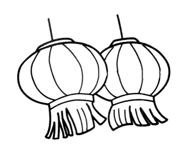 Simple drawing of holiday lanterns