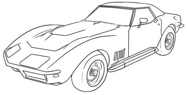 Simple strokes of sports car pictures