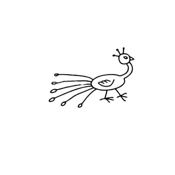 Super simple peacock drawing for children