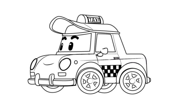 police car perry taxi cape simple drawing