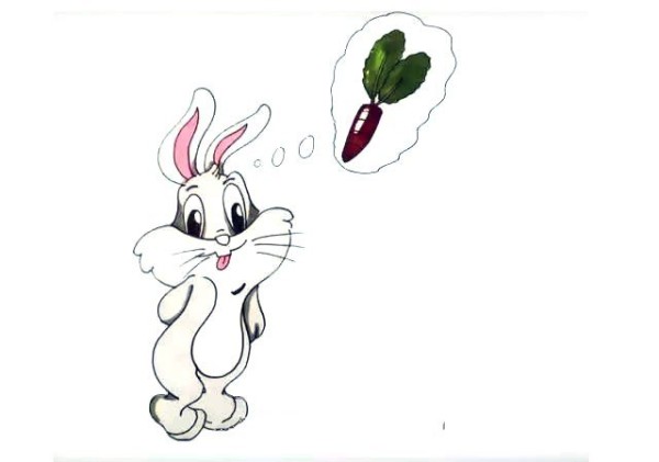 Simple drawing tutorial: Draw a little rabbit who wants to eat carrots