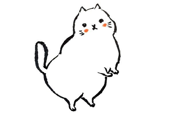 A set of simple drawings of fat cats