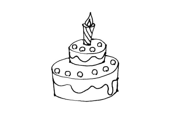 Learn to draw a birthday cake easily