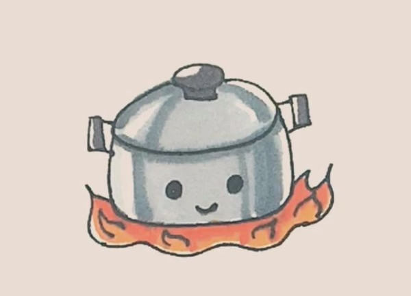 Simple drawing of cooking pot