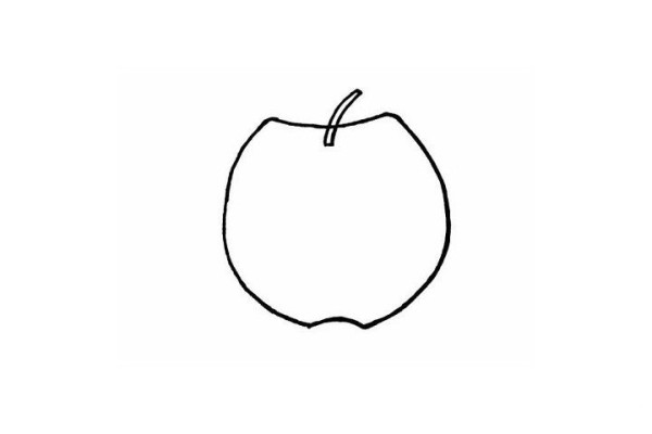 How to draw a red apple with simple strokes