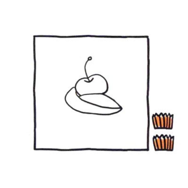 How to draw a cute simple drawing of cute and delicious cupcakes in four steps