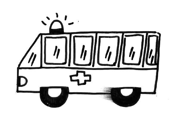 Vehicle simple drawing ambulance