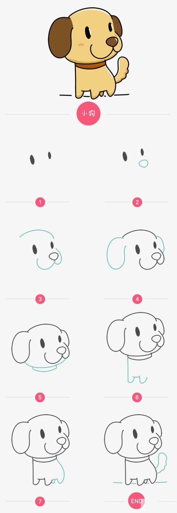 Simple drawing tutorial step by step drawing of a puppy