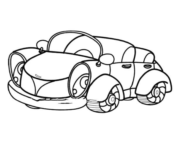 Simple drawing of cute convertible car