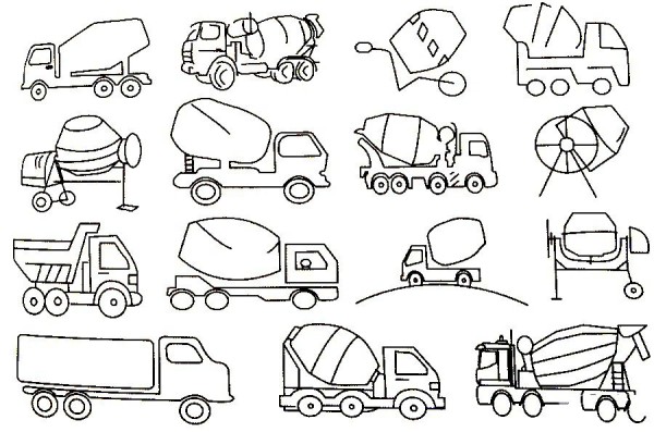 Mixer truck simple drawing steps and drawing methods