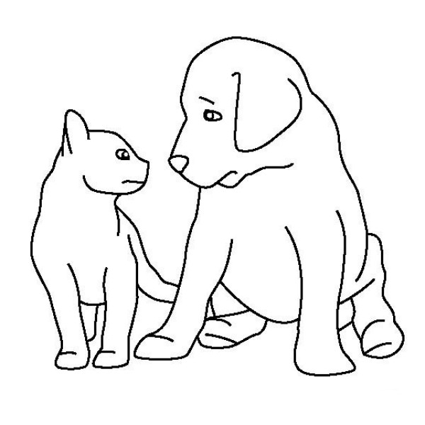 Simple drawing pictures of puppies and kittens