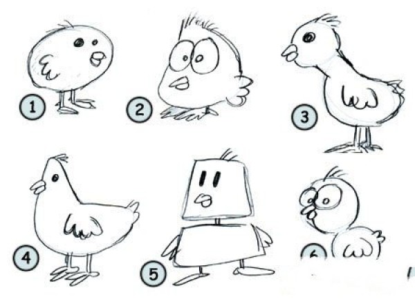 How to draw a chicken with simple strokes