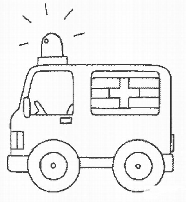 Simple drawing of medical vehicle