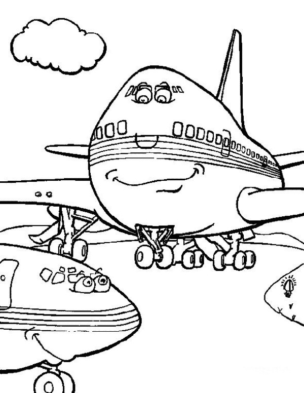 Cartoon airplane simple drawing picture airplane simple drawing