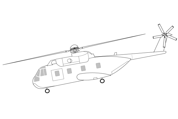 Simple strokes of military helicopter pictures