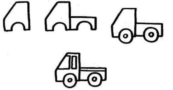 How to draw a pickup truck step by step