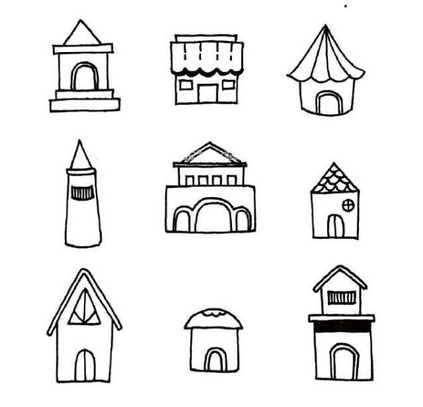 81 ways to draw a house, simple drawing pictures