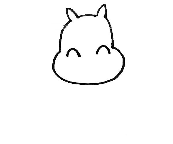 Teach you how to draw a cute hippopotamus