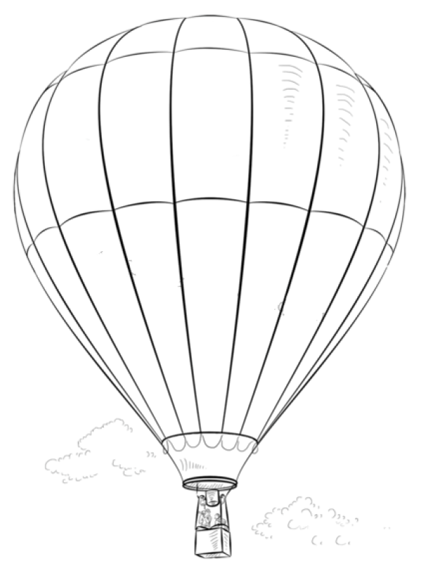 How to draw a hot air balloon