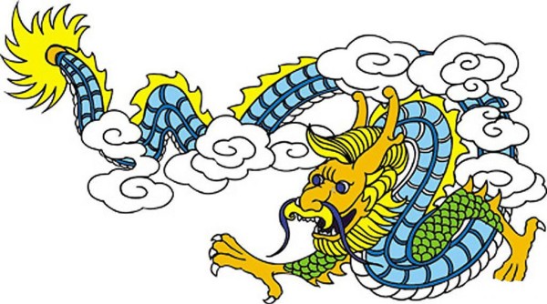 Dragons simple drawing Colorful Chinese dragons simple drawing picture