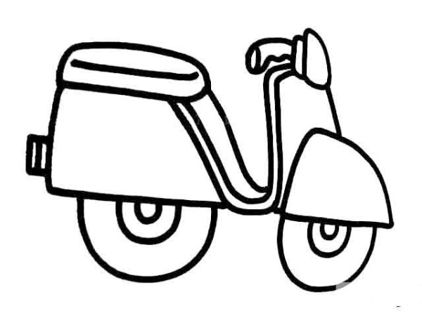 Simple strokes of childrens motorcycle pictures