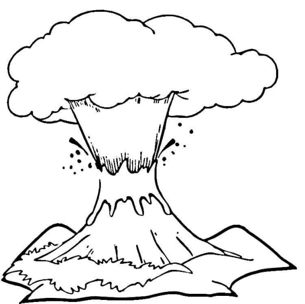 How to draw a volcanic eruption